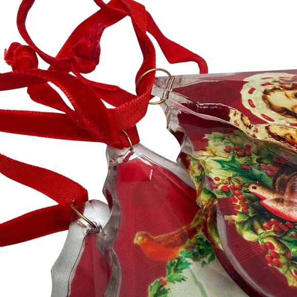 Two's Company Christmas Ornaments Set of 4 Glass Victorian Style Holiday - Picture 12 of 15